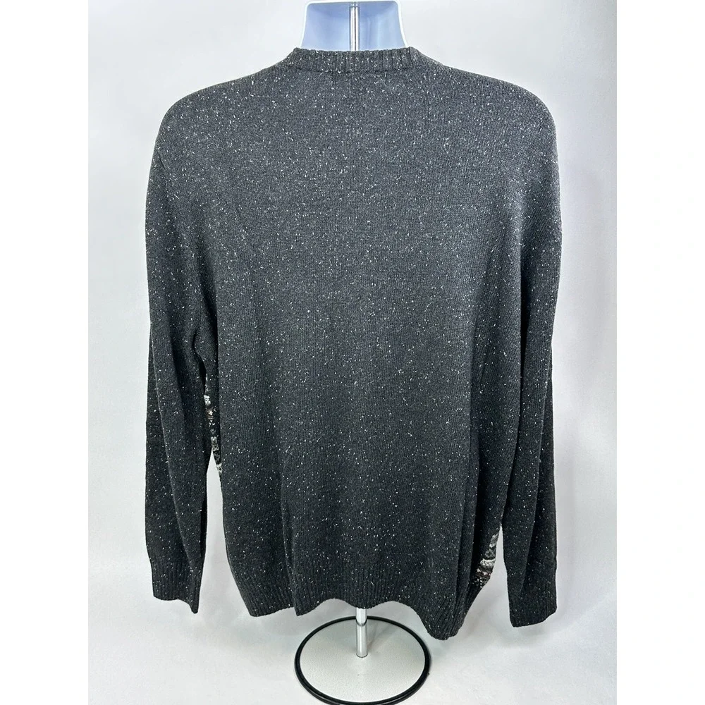 Tricots St. Raphael Sweater Mens XL Charcoal Striped Acrylic Blend Soft NWT